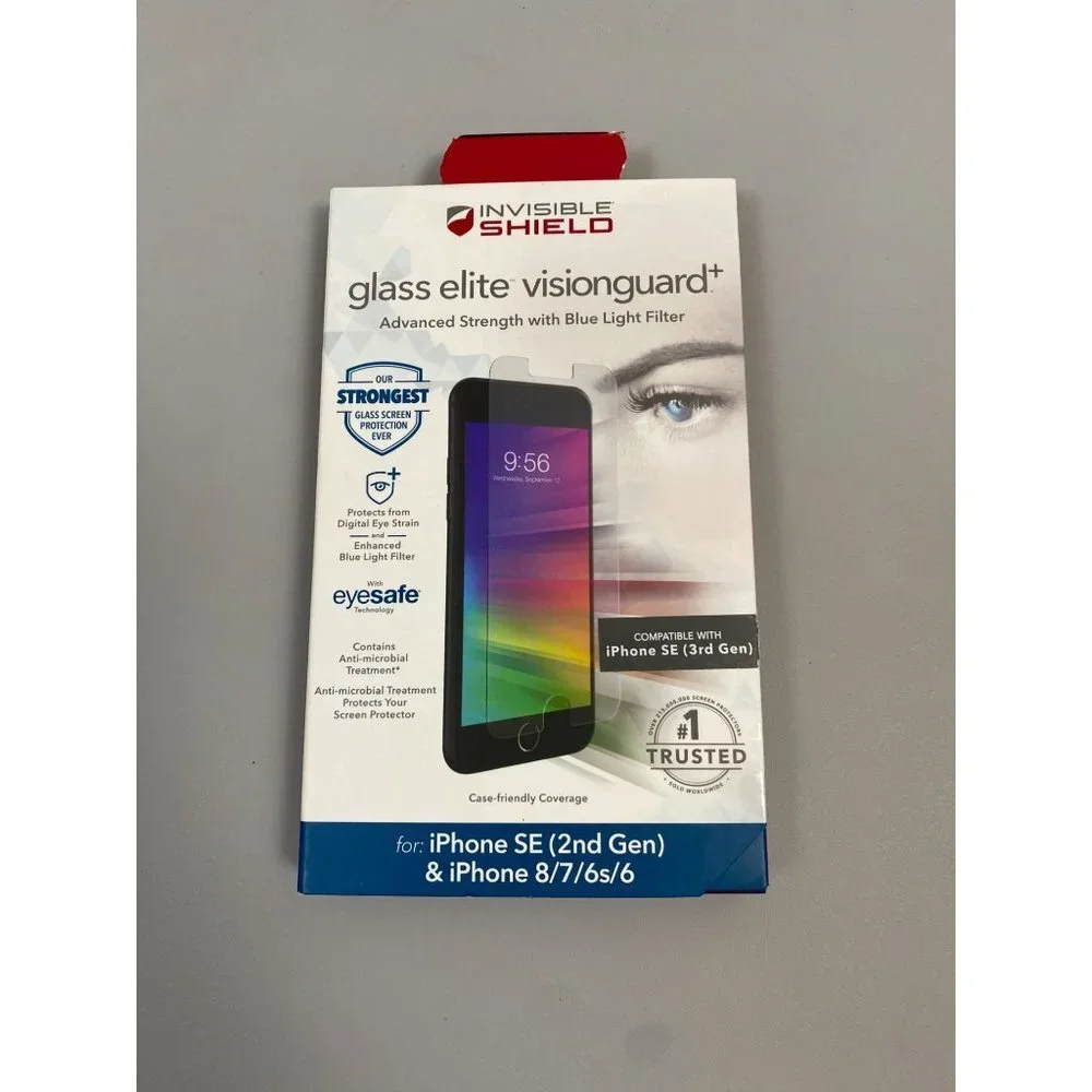 NEW Invisible Shield Phone Screen Protector Glass Elite Visionguard iPhone SE (3